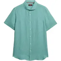 Superdry Homme Chemise en lin Vacation Brodée Green Taille: S