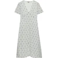 Superdry pour femme. W8012077A Robe Tea Midi Imprimée beige (XS), Casuel, Viscose, Manche courte