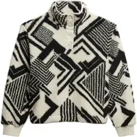 Superdry Femme Polaire Teddy Imprimée Ultra Douce Crème/noir Taille: 44