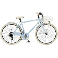 Via Veneto Bici City Bike Milano Man 28 pouces 6 vitesses Bleu clair Pariolino Taille 54