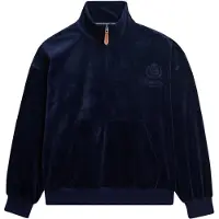 Superdry Country Club Velour Half Zip Sweatshirt Bleu S Femme