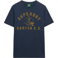Superdry pour homme. M1012134A T-shirt décontracté marine (L), Casuel, Coton, Manche courte