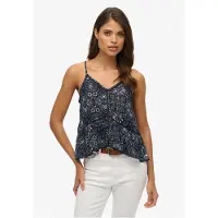 Superdry Vintage Ladder Trim Sleeveless T-shirt Bleu XS Femme
