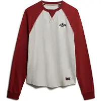 Superdry Vintage Athletic Baseball Long Sleeve T-shirt Rouge,Gris L Homme