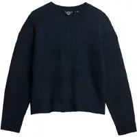 Superdry pour femme. W6110579A Pull brossé noir (16), Casuel, Acrylique