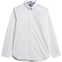Superdry pour homme. M4011064A Essentials Tailored Lite Shirt blanc (XXL), Coton, Classique, Manche longue