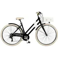 Via Veneto Bici City Bike Milano Lady 28” 6 vitesses Noir Poudre de café (mat)