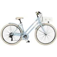 VELOmarche Via Veneto Bici City Bike Milano Lady 28” 6 vitesses Bleu clair Pariolino