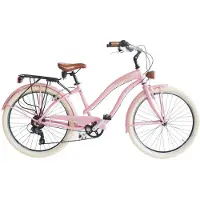 VELOmarche Via Veneto Bici Cruiser Sun on the Beach Lady 26 pouces 6 vitesses rose