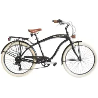 Via Veneto Bici Cruiser Sun on the Beach Man 26 pouces 6 vitesses Noir mat