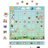 Janod Tableau magnétique - Planification hebdomadaire pour enfants - Jouets éducatifs