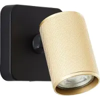 Brilliant Spot mural LED Marty - Spot mural orientable GU10, intensité variable avec une lumière blanc chaud, ampoule LED incluse, 345 lumens, noir sable/or mat