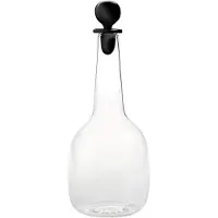 Zafferano Bouteille Bilia En Verre Borosilicaté Couleur Noir, Design Minimaliste Élégant Fait À La Main, Parfaite Pour Servir L'Eau Et Le Vin À Table
