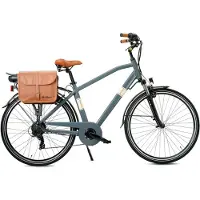 Via Veneto Vélo électrique Classic E-bike Man 28 pouces 6 V gris Gallante avec sacoches latérales
