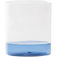Zafferano Filo Bianco Ensemble De 4 Verres Tumbler En Verre Borosilicaté Soufflé À La Main, Transparent Et Bleu, Design Artisanal Muranais Pour Table Élégante