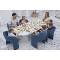 Xl Moebel Gmbh Ensemble élégant pour salle à manger : table avec 6 chaises modernes, meubles design