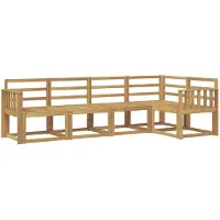 vidaXL Ensemble de salon de jardin 5 pièces, blanc, en bois d'acacia massif