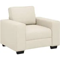 vidaXL Fauteuil-canapé beige 100 cm en tissu mélangé lin