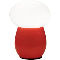 FABAS LUCE Lampe De Table Freddy En Verre Soufflé Rouge, Douille E27 40W, Interrupteur Intégré, Design Élégant Et Moderne - Collection Freddy