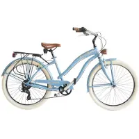 Via Veneto Bici Cruiser Sun on the Beach Lady 26 pouces 6 vitesses bleu clair
