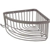 RAV Porte-savon triangle d'angle COLORADO en laiton métal gris brossé 20,5x20,5 cm