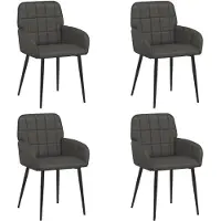 vidaXL - 4 chaises de salle à manger, similicuir noir, 56,5 x 50 x 86 cm