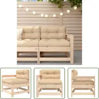 The Living Store Chaise de jardin avec coussin en pin massif
