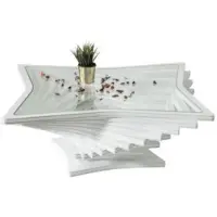 AEA Table basse moderne, blanche, confortable, en verre, pratique, en bois, pratique