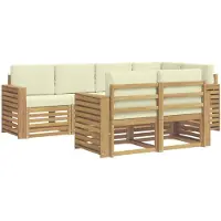 Syfax Ensemble de canapés d'extérieur 7 pcs Blanc et crème