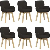 vidaXL : Ensemble de 6 chaises de salle à manger, revêtues en tissu bouclé noir, dimensions : 54 x 58 x 87 cm