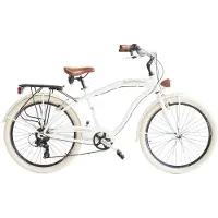 Via Veneto Bici Cruiser Sun on the Beach Homme 26 pouces 6 vitesses Blanc