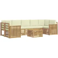 Syfax Ensemble de canapés d'extérieur 8 pcs Blanc et crème Polyester