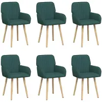 vidaXL - 6 chaises de salle à manger, tissu vert foncé, 56,5 x 50 x 87,5 cm