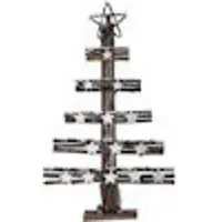 Spetebo Arbre en bois décoratif avec étoiles et 30 LED blanc chaud