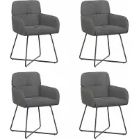 vidaXL - 4 chaises de salle à manger, tissu velours, gris foncé, 59 x 56,5 x 86 cm