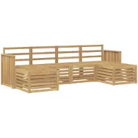 vidaXL Ensemble de canapés d'extérieur , 6 pièces, blanc, 249 x 122,5 x 73 cm