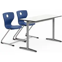 Xl Moebel Gmbh Banc d'école moderne avec des chaises ergonomiques et un piètement métallique robuste