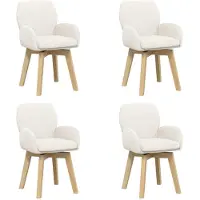 vidaXL : Ensemble de 4 chaises de salle à manger, revêtues en tissu bouclé crème, 54 x 58 x 87 cm