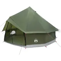 vidaXL Tente tipi pour 6 personnes, vert olive, polyester et acier