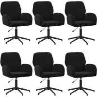 vidaXL : 6 chaises de bureau, 54 x 55 x 90 cm, noir, revêtement en velours