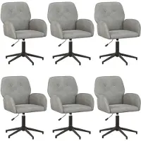 vidaXL - 6 chaises de bureau, 54 x 55 x 90 cm, gris clair, revêtement en velours