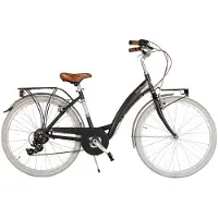 Via Veneto Vélo de ville Nuvò Lady 26" 6 vitesses Noir Poudre de café (mat)