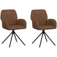 vidaXL : 2 chaises de salle à manger pivotantes, revêtues en similicuir, couleur marron, dimensions 54 x 55 x 86 cm