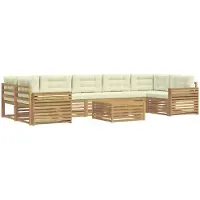 Syfax Ensemble de canapés d'extérieur 8 pc Blanc et crème