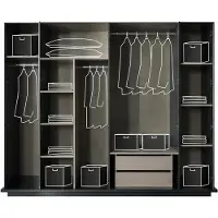 Xl Moebel Gmbh Armoire exclusive avec éléments en verre miroir, design pour chambre à coucher