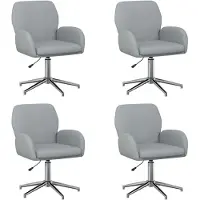 vidaXL - 4 chaises de bureau, 54 x 58 x 90 cm, gris clair, revêtement en tissu
