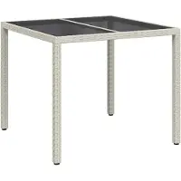 vidaXL Table de jardin blanche, 90 x 90 x 75 cm, en polyrotin