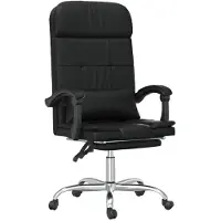 vidaXL Chaise de bureau de massage, noire, en similicuir, avec fonction inclinable