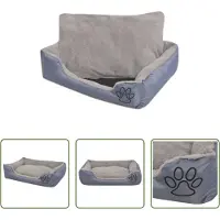 The Living Store Lit pour chien avec coussin rembourré taille XXL Gris