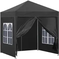 CLIPOP 3 x 3 m Pop Up Pavillon, Pavillon de jardin pliable, tente de réception, avec 4 parties latérales, sac de transport